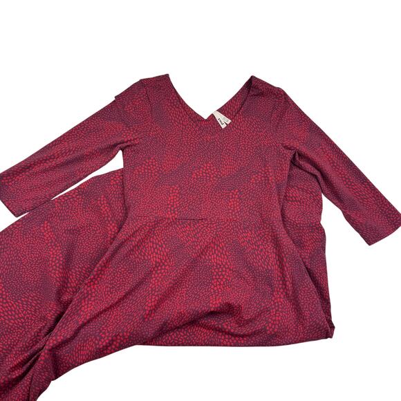 Pact Organic Cotton Soft Comfy Stretch 3/4 Sleeve Midi Dress Women's Size Medium - Picture 1 of 9